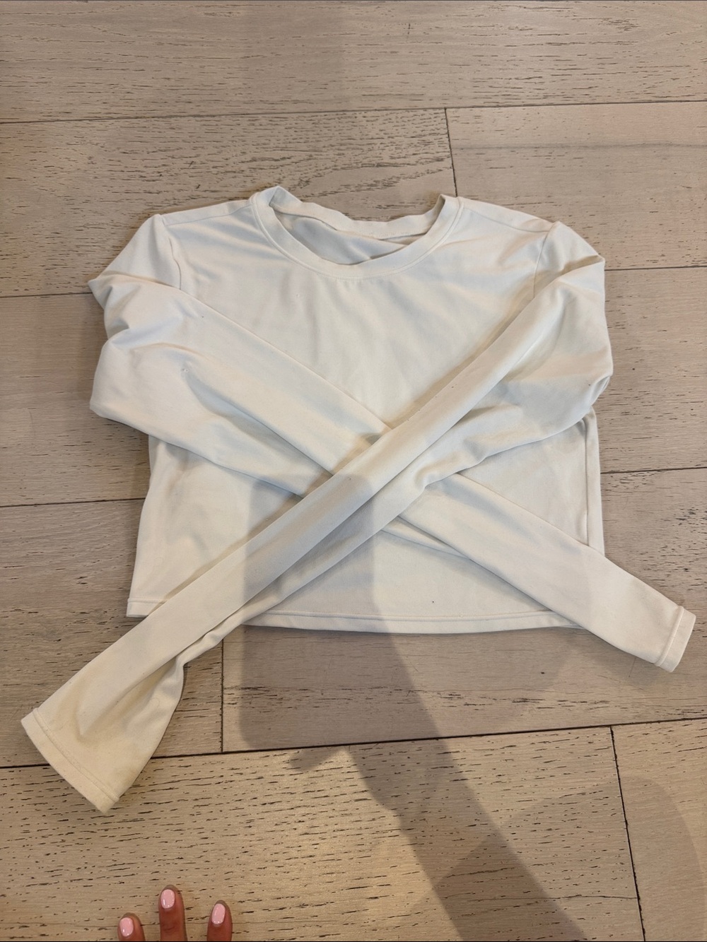 Splits59 White Long-Sleeve Crop Tee
